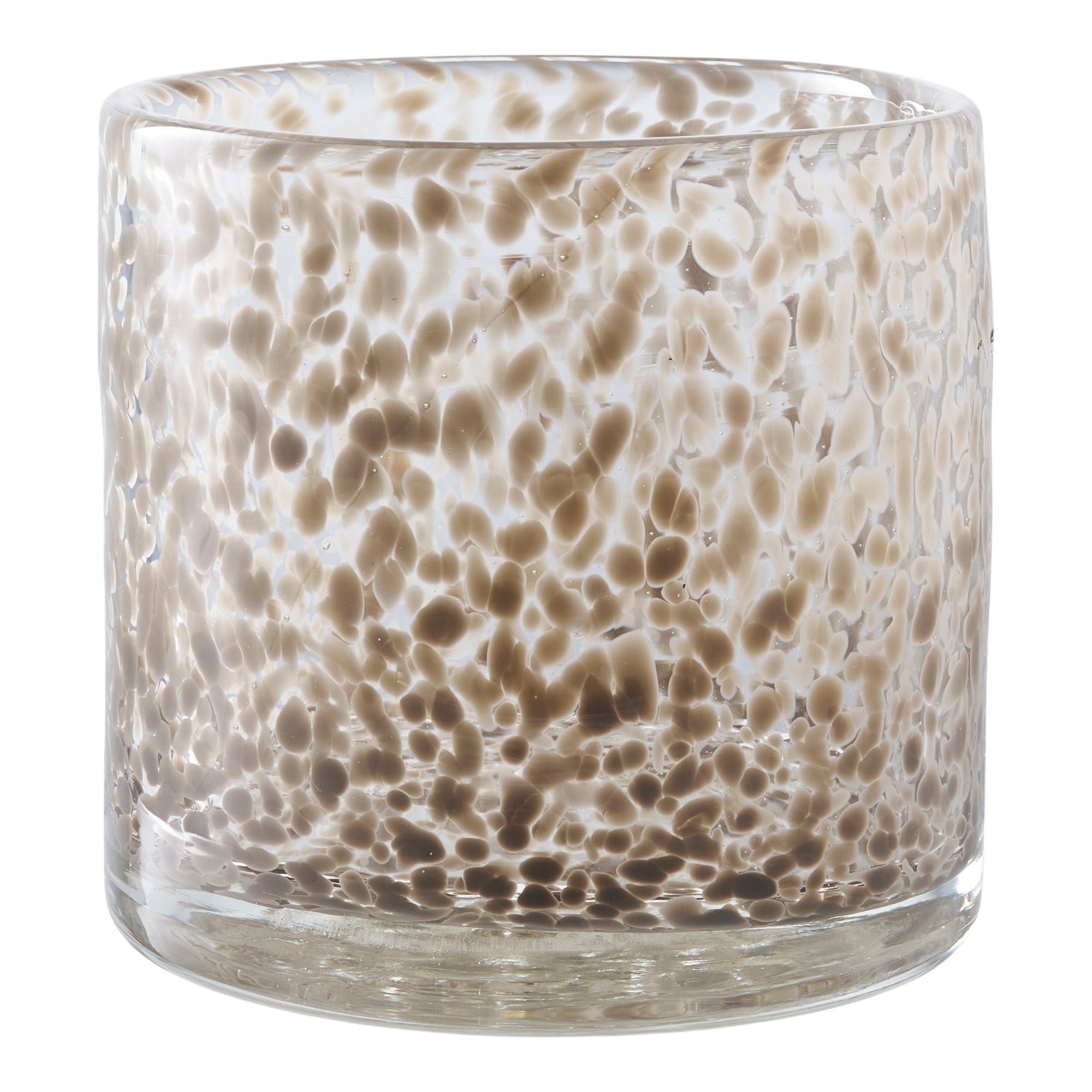 Kerzenhalter aus Glas, braun gemustert, Ø12×11,5 cm
